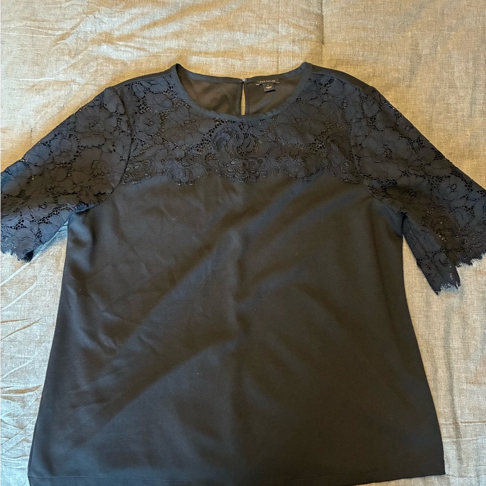 Ann Taylor Black Lace Blouse